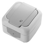Розетка VIKO Palmiye 1-а з/з  IP54 сірий