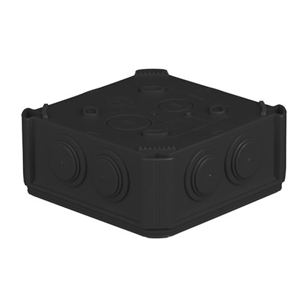 plk601v850 Коробка розпод. зовн. 114*114*57мм поліпр. самозат. 850 IP55 зсальн. гумов чорна