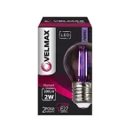 LED лампа VELMAX V-Filament-G45 2W. E27 червона 200Lm