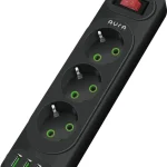 EUROLAMP мережевий фільтр-подовжувач 3*2м зUSB 2.0