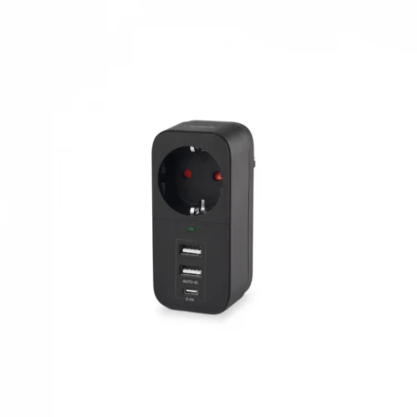 Адаптер 1гн.з/з 2USB+USB-C Black Videx