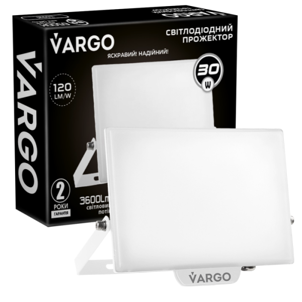 VARGO Premium LED Прожектор 30ВТ білий