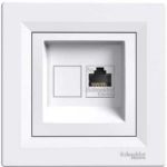 Компютерна розетка RJ45 кат. 5e 125 МГц без екрану (білий) Asfora Schneider Electric EPH4300121
