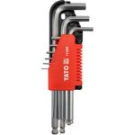 Ключі 6-гранні Г-подібні з кульовим наконечником 9шт. YATO 1.5-10mm