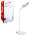 Лампа настільна-LED Luxel TL-04W 6W 200Lm 4000K D білий+нічник+USB-кабель