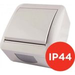 Вимикач накладний Quantum одноклавішний білий ip44