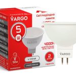 VARGO LED MR16 5W 4000K GU5.3 220V v-111146