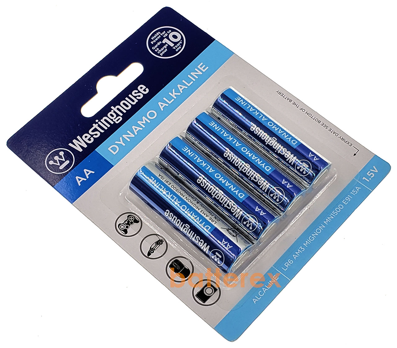 aa-westinghouse-dynamo-alkaline-4bp-01-batterex.jpg Westinghouse Alkaline Батарайка лужена АА/LR6 4шт/уп - Зображення 1