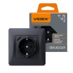 VADEX BINERA Розетка 1-на з заземленням та USB++USB-C чорний графіт