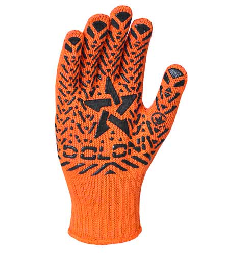 doloni-5664-rabochie-perchatki-trikotazhnye-zvezda-oranzhevaya-sloboda-shop.jpg Рукавички Долоні трикотажні зелені з мікроточною ПВХ 13класс 10р - Зображення 1