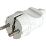 Вилка TECC пряма з/з 16V 250V біла