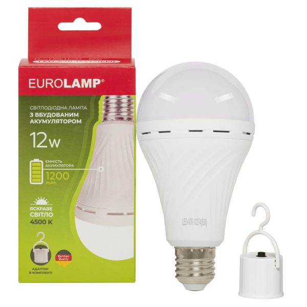 EUROLAMP LED Лампа з акумулятором А70 12W E27