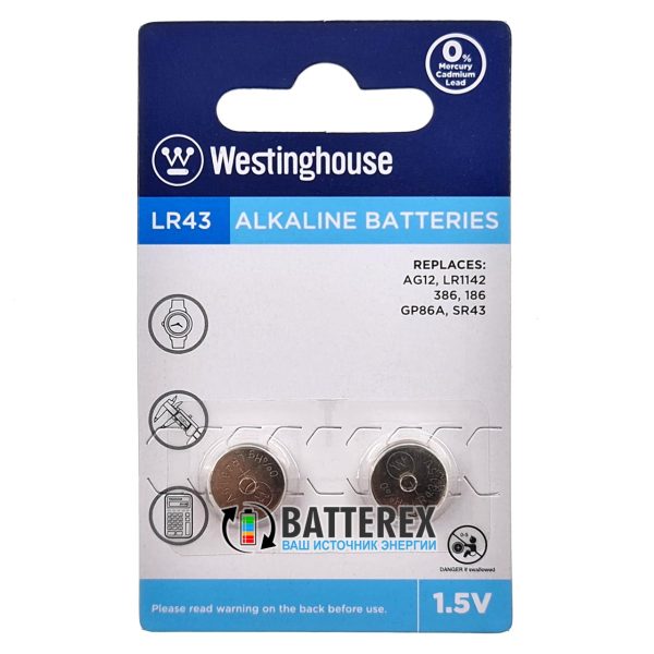 Westinghouse Alkaline Батарайка лужена LR43