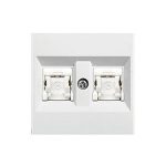 Панель e.lux.16121L.pn.white до розетки подвійної під Jack RJ12 чи RJ45, біла E.NEXT
