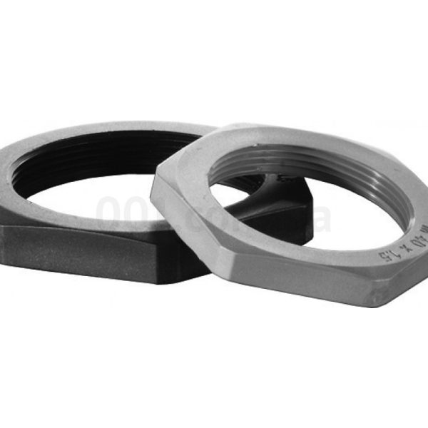 Гайка з метричною різьбою M32x1,5, PA6, чорного кольору ДКС