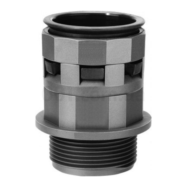 Муфта труба-коробка DN29mm, M32x1,5, поліамід, чорний колір ДКС