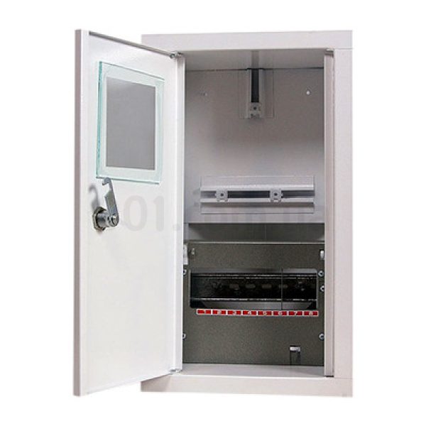 Корпус e.mbox.stand.w.f1.08.z металевий, під 1-ф. ліч.8 мод.що вбуд, з замком